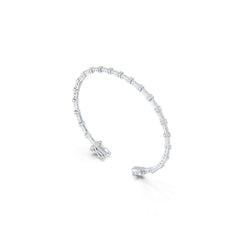 Sterling Silver Bracelet with White Topaz or Moissanite DHJ