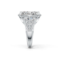 14K Gold Semi Mount Ring Setting Cushion CU 18X18mm Diamond Accent DHJ