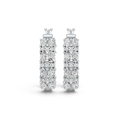 10K Gold Semi Mount Earrings Setting Oval OV 5X3mm Moissanite Accent DHJ