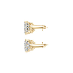 Platinum Semi Mount Earrings Setting Round Ro 2x2mm Diamond Accent Syz Jewelry