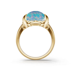 18K Gold Semi Mount Ring Setting Round Ro 17x13mm Syz Jewelry