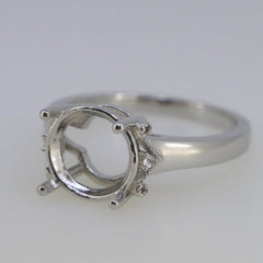 18K Gold Semi Mount Ring Setting Round RD 10x10mm Solitaire Diamond Accent Syzjewelry