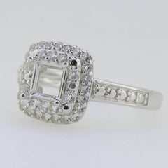 14K Gold Semi Mount Ring Setting Princess SQ 5X5mm Diamond Accent Syzjewelry