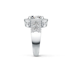 Platinum Semi Mount Ring Setting Oval OV 10X8mm Diamond Accent DHJ
