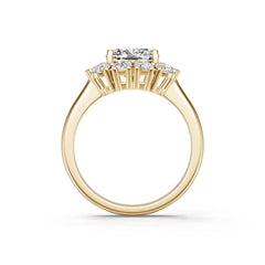 14K Gold Semi Mount Ring Setting Cushion Cu 5x8mm Diamond Accent Syz Jewelry