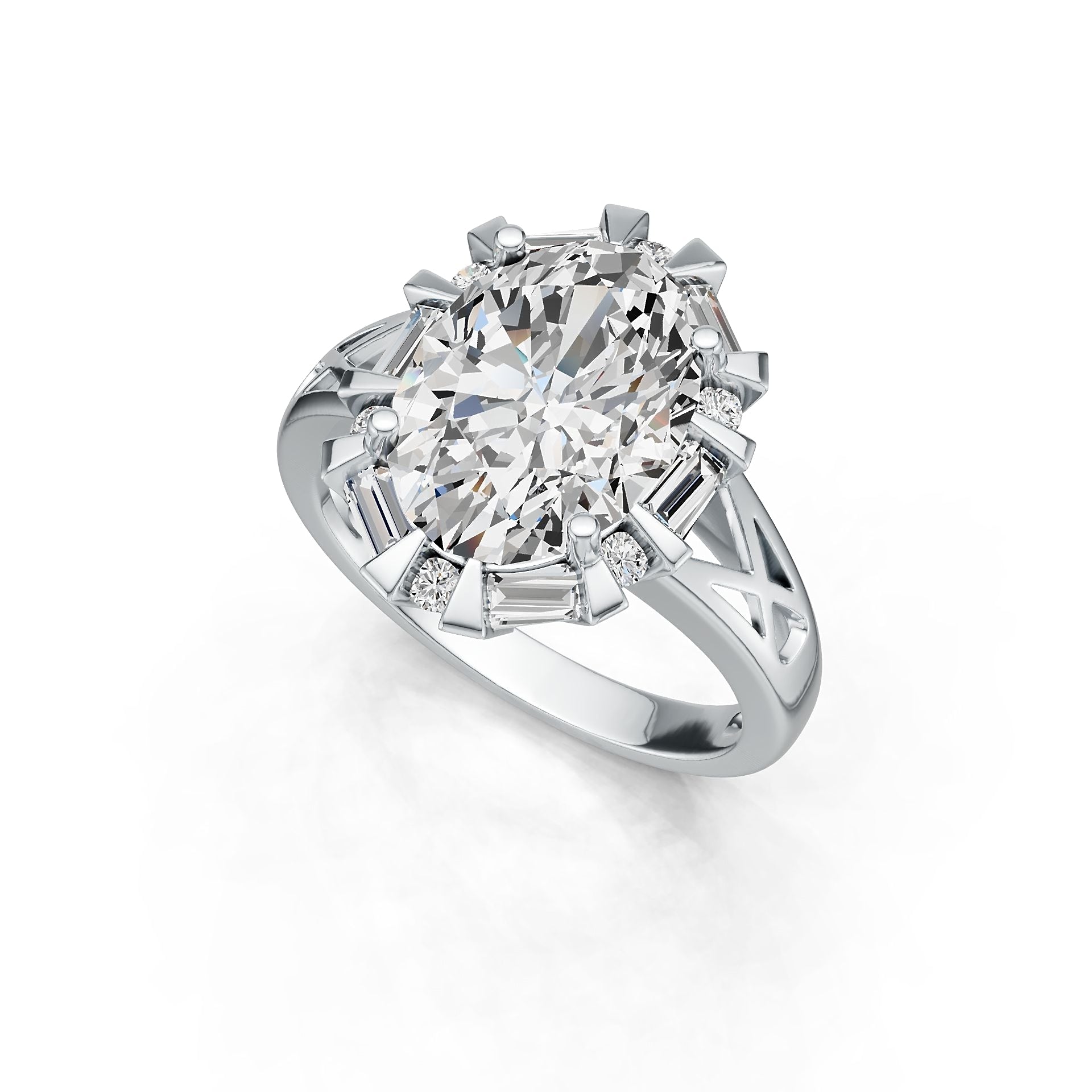 Sterling Silver Semi Mount Ring Setting Oval OV 14X10mm DHJ