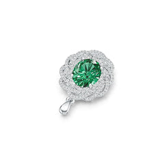 18K Gold Semi Mount Pendant Setting Oval OV 12X10mm with White Topaz Diamond Accent DHJ