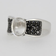 10K Gold Semi Mount Ring Setting Oval OV 10X8mm Moissanite Accent DHJ