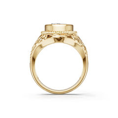 18K Gold Semi Mount Ring Setting Oval Ov 14x10mm Syz Jewelry