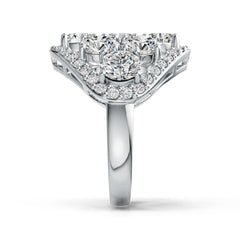 14K Gold Semi Mount Ring Setting Round RD 5x5mm with White Topaz Diamond Accent DHJ