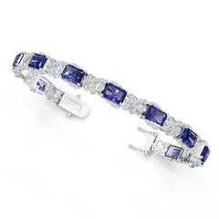 10K Gold Semi Mount Bracelet Setting Emerald Em 8x6mm Moissanite Accent Syz Jewelry