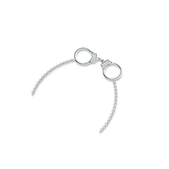Sterling Silver Pendant Handcuff Theme with White Topaz or Moissanite
