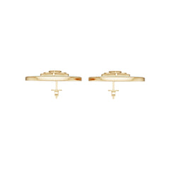Platinum Semi Mount Earrings Setting Round Ro 6x6mm Syz Jewelry