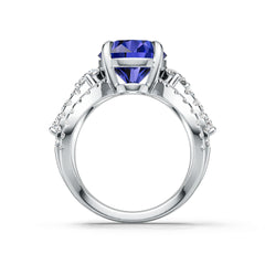 18K Gold Semi Mount Ring Setting Round Ro 11x9mm Diamond Accent Syz Jewelry