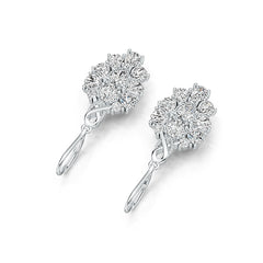 Platinum Semi Mount Earrings Setting Pear PE 6X4mm PE 5X4mm OV 5X4mm Diamond Accent DHJ
