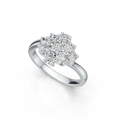 Sterling Silver Semi Mount Ring Setting Oval OV 4X3mm Bypass Cluster Ring