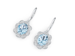 18K Gold Semi Mount Earrings Setting Oval OV 10X8mm Diamond Accent DHJ