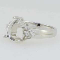 14K Gold Semi Mount Ring Setting Pear PE 11X9mm Diamond Accent Syzjewelry