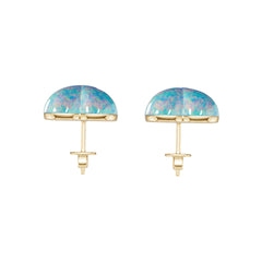 18K Gold Semi Mount Earrings Setting Round Ro 13x12mm Syz Jewelry