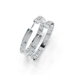 Sterling Silver Semi Mount Earrings Setting Oval OV 4X3mm with White Topaz DHJ