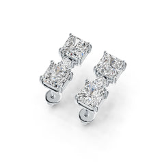 Sterling Silver Semi Mount Earrings Setting Emerald OCT 6X6mm DHJ