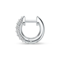 14K Gold Hoop Earrings with or Moissanite Diamond Accent DHJ