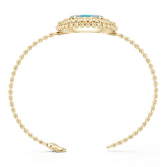 18K Gold Semi Mount Bracelet Setting Round Ro 12x11mm Syz Jewelry