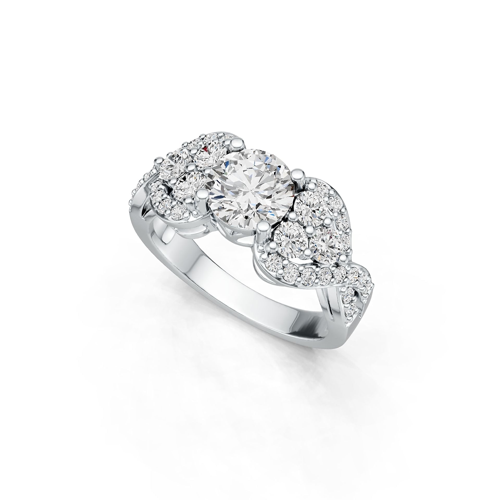 Sterling Silver Semi Mount Ring Setting Round RD 7x7mm DHJ