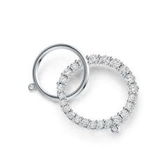 Platinum Pendant Eternity Circle Theme with White Topaz or Moissanite Diamond Accent DHJ