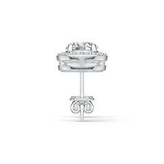 10K Gold Semi Mount Earrings Setting Round RD 6x6mm Halo Stud Moissanite Accent DHJ