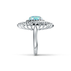 18K Gold Semi Mount Ring Setting Oval OV 10X8mm Cabochon Diamond Accent DHJ