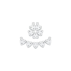 Platinum Pendant Five Hearts Clover Theme with White Topaz or Moissanite Diamond Accent DHJ