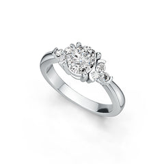 Sterling Silver Semi Mount Ring Setting Oval OV 6x5mm With Accent White Topaz Syzjewelry