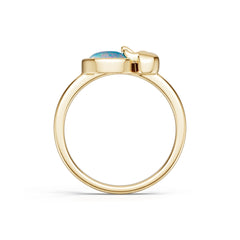 18K Gold Semi Mount Ring Setting Round Ro 10x8mm Syz Jewelry