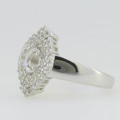 10K Gold Semi Mount Ring Setting Round RD 6x6mm PJC7741R Moissanite Accent Syzjewelry