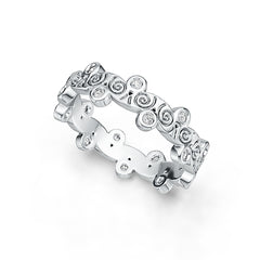 Sterling Silver Art Nouveau Ring with White Topaz or Moissanite Syzjewelry