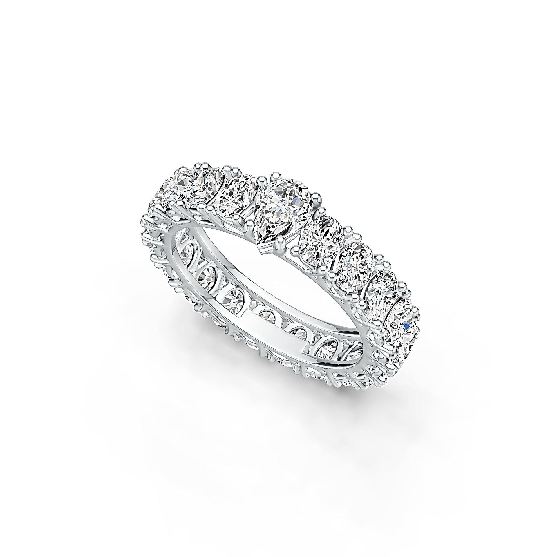 Sterling Silver Semi Mount Ring Setting Pear PE 6X4mm with White Topaz Syzjewelry