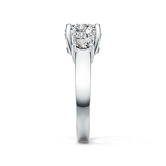 14K Gold Semi Mount Ring Setting Round RD 8x8mm OV 6x4mm 3-Stone Ring DHJ
