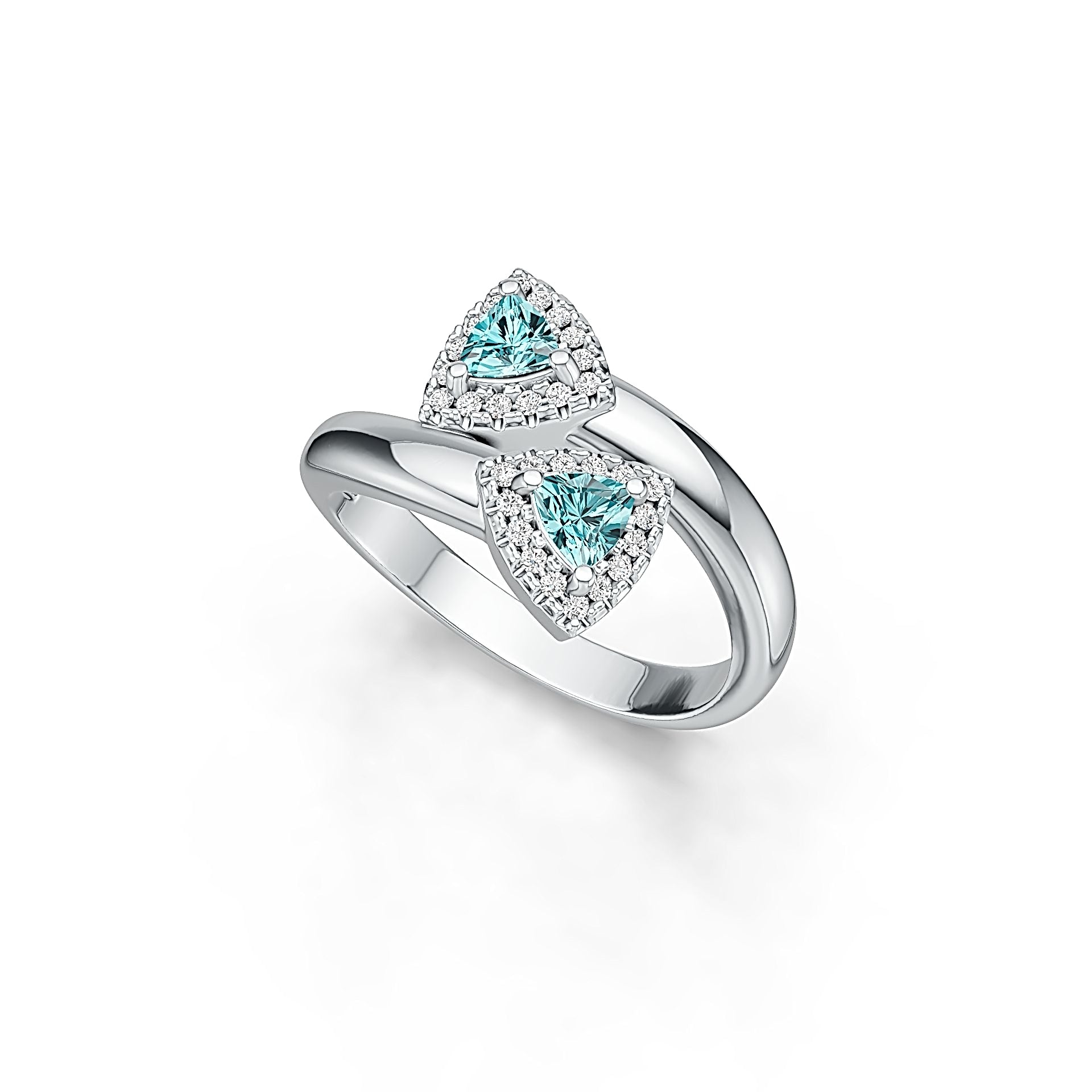 Sterling Silver Semi Mount Ring Setting Trillion TRI 4X4mm DHJ