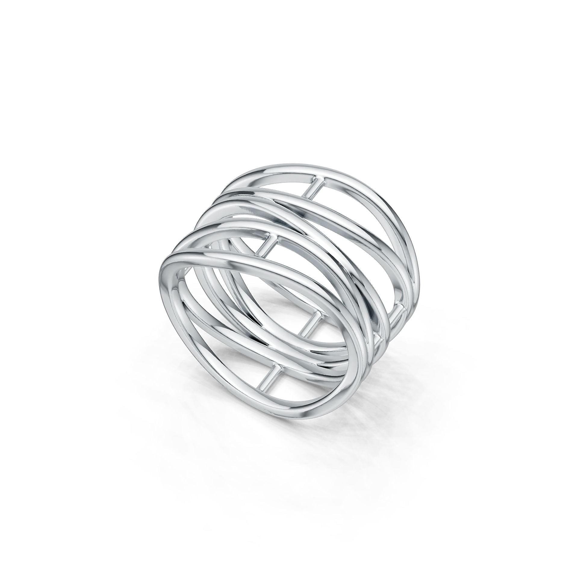 Sterling Silver Multi-Row Wave Ring DHJ