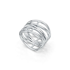 Sterling Silver Multi-Row Wave Ring DHJ
