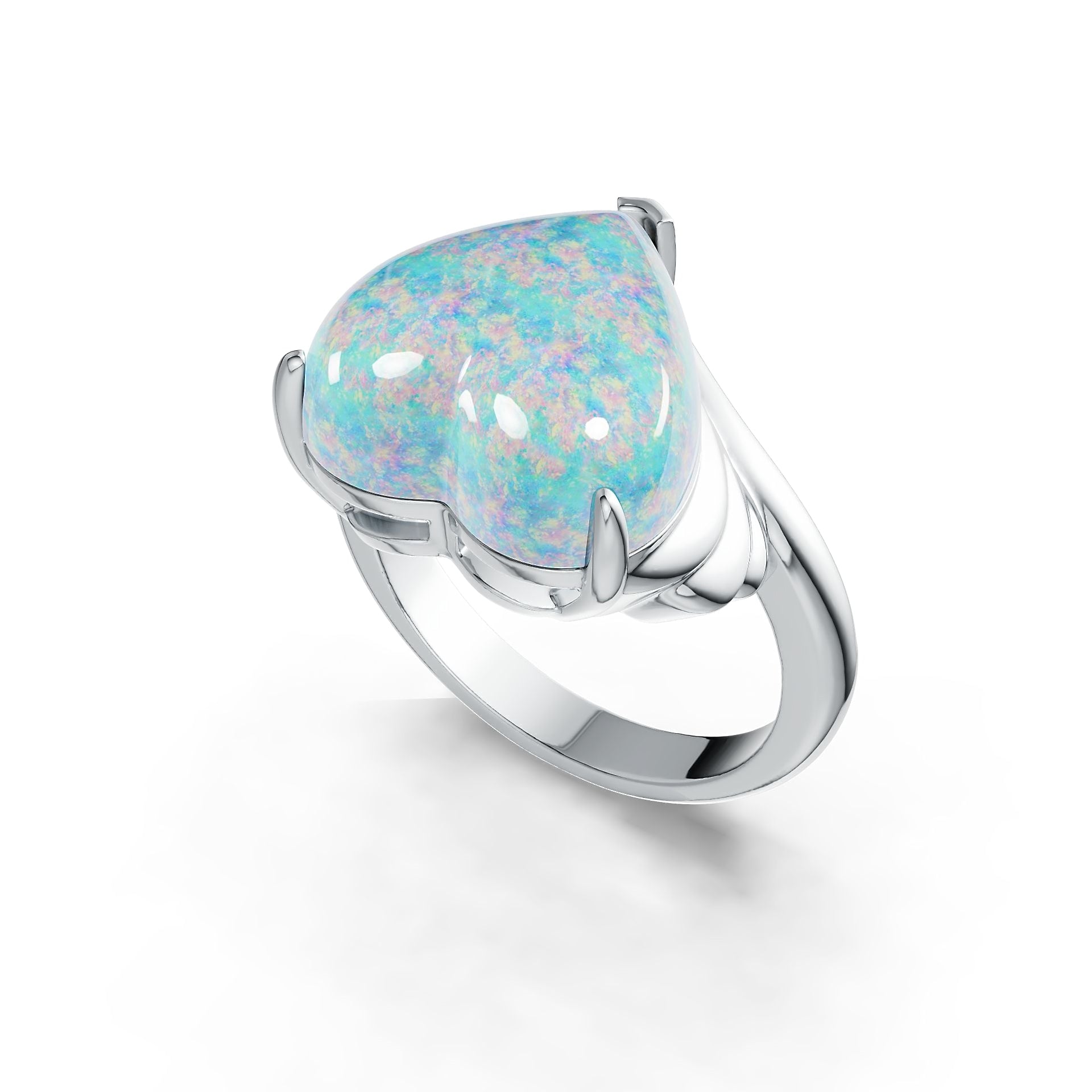 Sterling Silver Semi Mount Ring Setting Heart HT 15X15mm Crown 17969R Syzjewelry