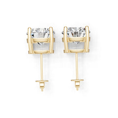 18K Gold Semi Mount Earrings Setting Round Ro 5x5mm Syz Jewelry