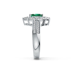 Platinum Semi Mount Ring Setting Cushion CU 8X6mm Diamond Accent DHJ
