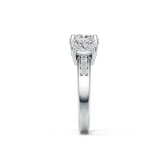 Platinum Semi Mount Ring Setting Cushion CU 7.5X7.5mm CU 5.5X5.5mm Diamond Accent DHJ