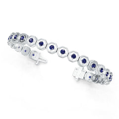Platinum Semi Mount Bracelet Setting Round Ro 2x2mm Syz Jewelry