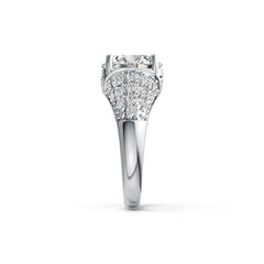 14K Gold Semi Mount Ring Setting Round RD 10.5mm Diamond Accent DHJ