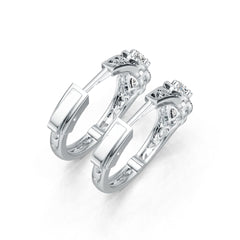 Sterling Silver Semi Mount Earrings Setting Oval OV 5X4mm PE 4X3mm DHJ