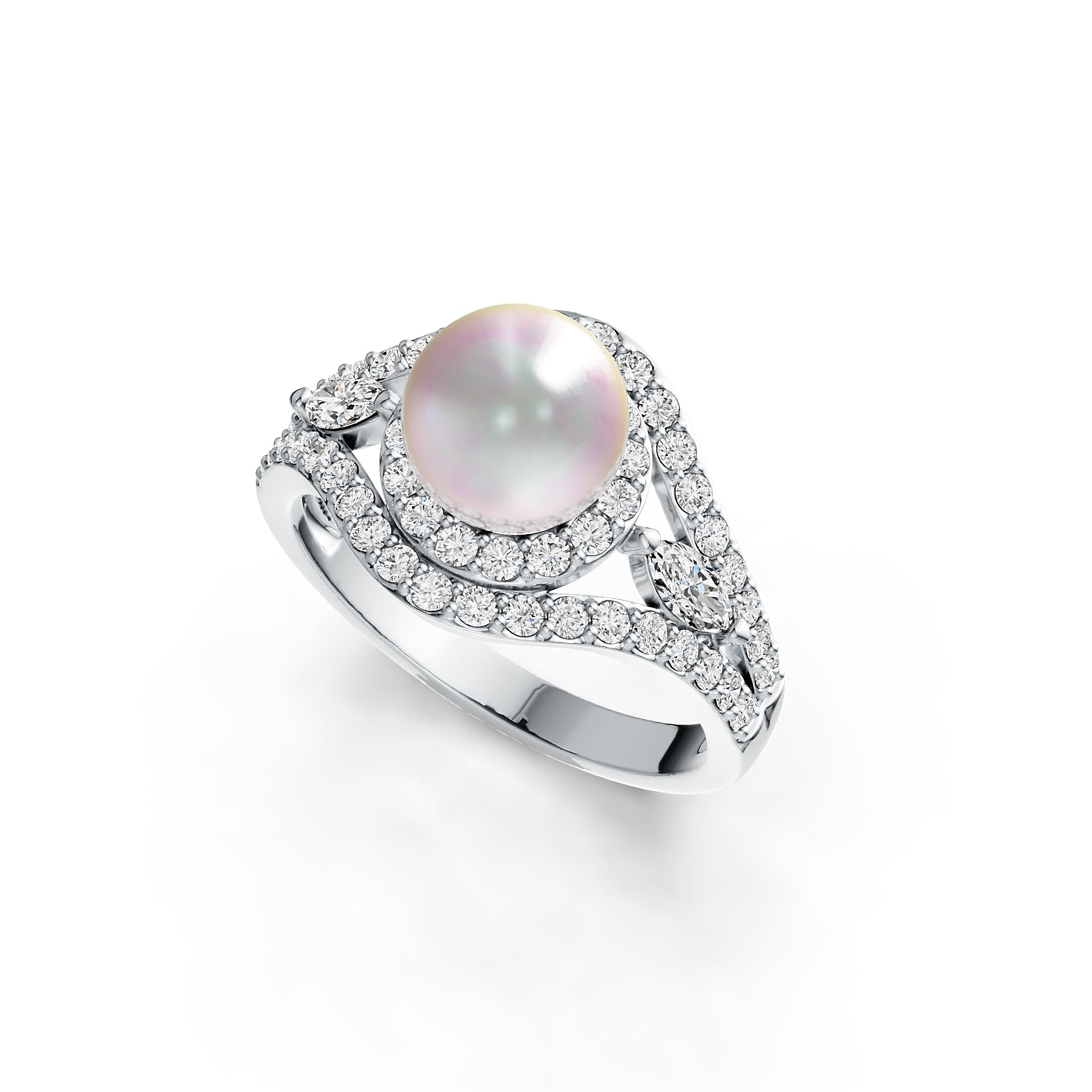 Sterling Silver Semi Mount Ring Setting Round RD 8.5mm DHJ