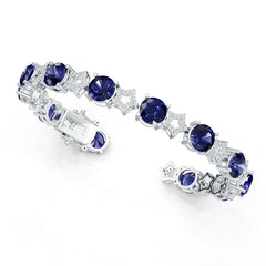 Platinum Semi Mount Bracelet Setting Round Ro 6x6mm Syz Jewelry